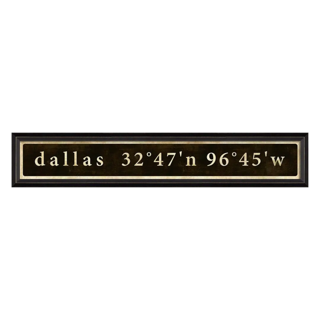 Dallas Coordinate Sign