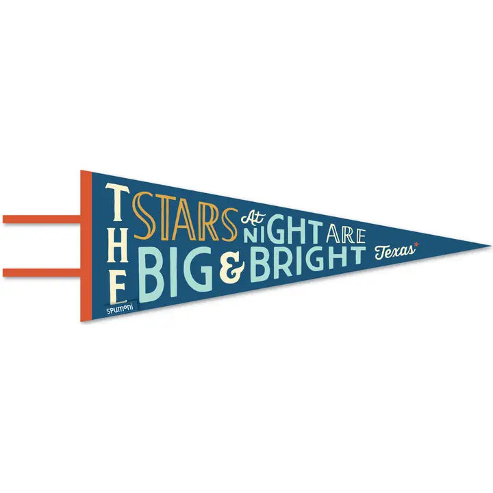 Stars At Night Texas Pennant (Vintage-Styled Screen Printed)