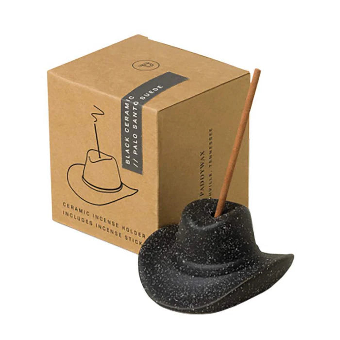 Cowboy Hat Incense Holder, Black