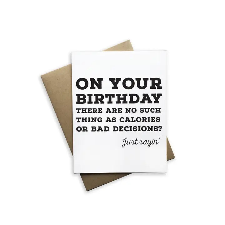 No Birthday Calories Card