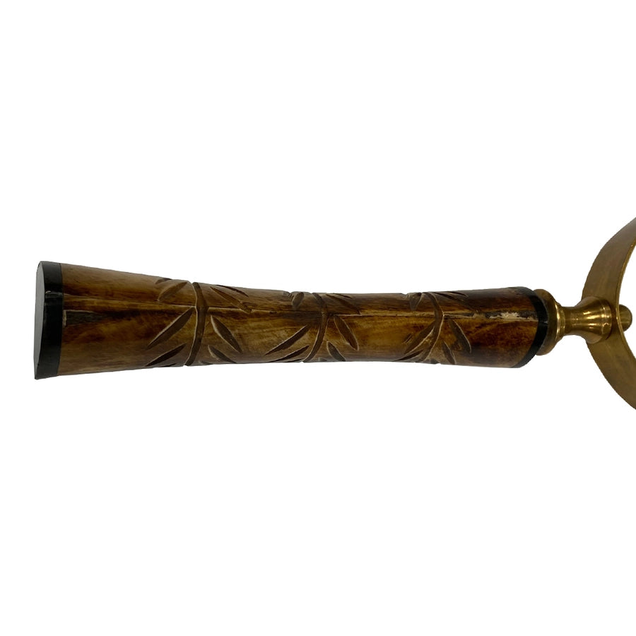 Antiqued Brass Magnifier with Horn Handle