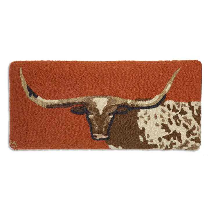 Longhorn Hooked Wool Top Hickory Bench
