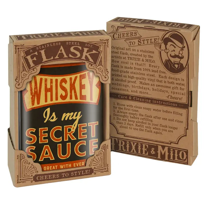 Whiskey Is My Secret Sauce Flask