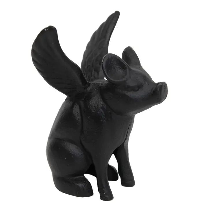 Flying Pig Cast Iron Figurine