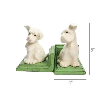 White Puppy Bookends