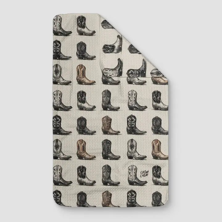Boot Rows Tea Towel