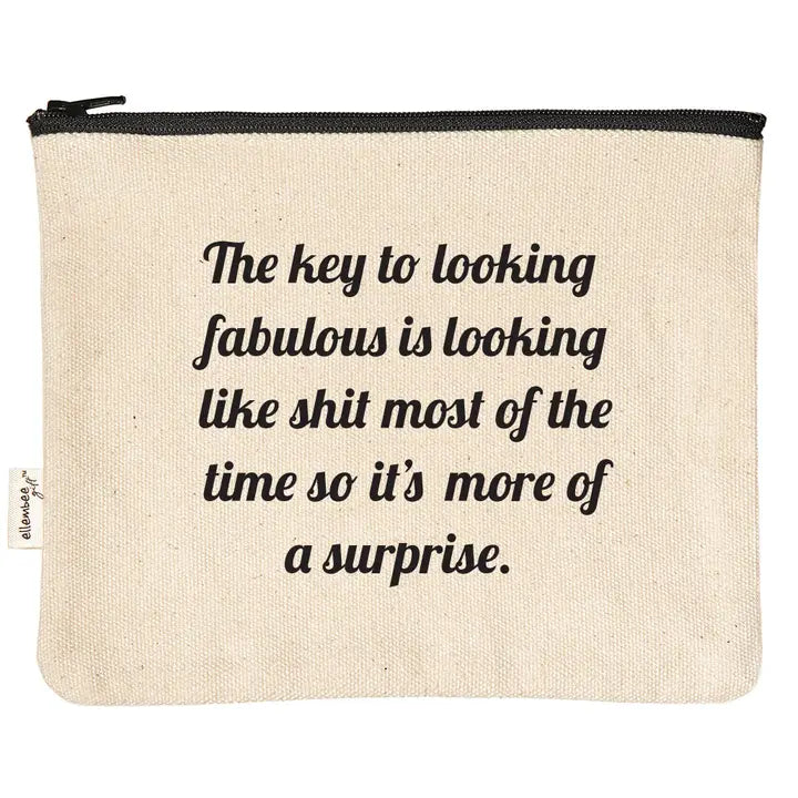 The Key to Looking Fabulous Zipper Pouch