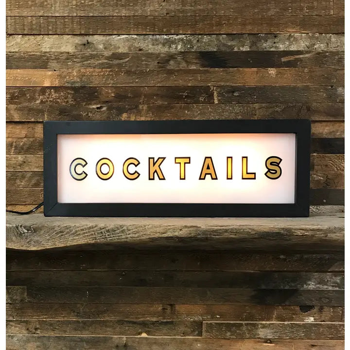 Lighted Cocktails Sign