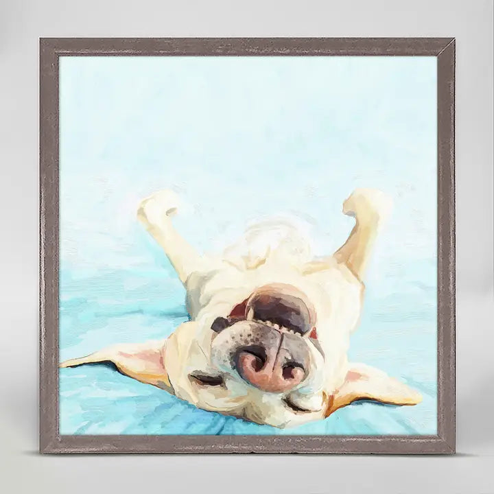 Yellow Lab Dreams Mini Framed Canvas