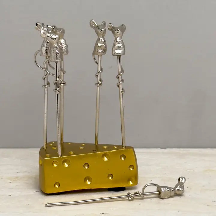 Gilded Mouse Cheese Picks Set of 6
