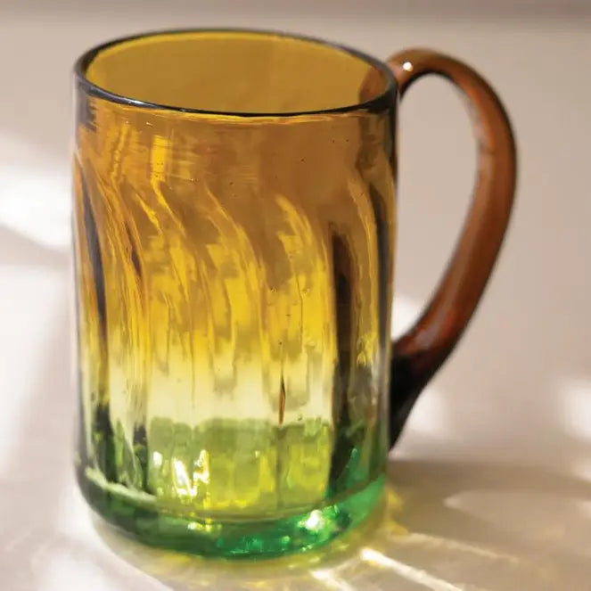 Recycled Fluted Amber Glass Mug