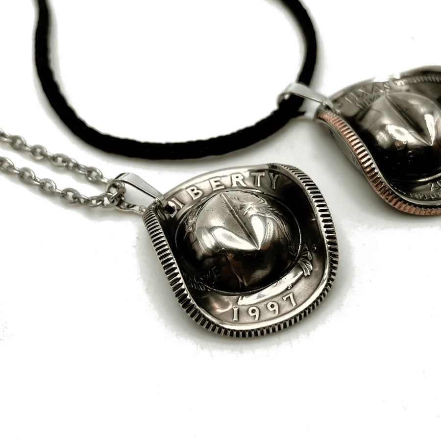 Cowboy Hat Texas Quarter Necklace