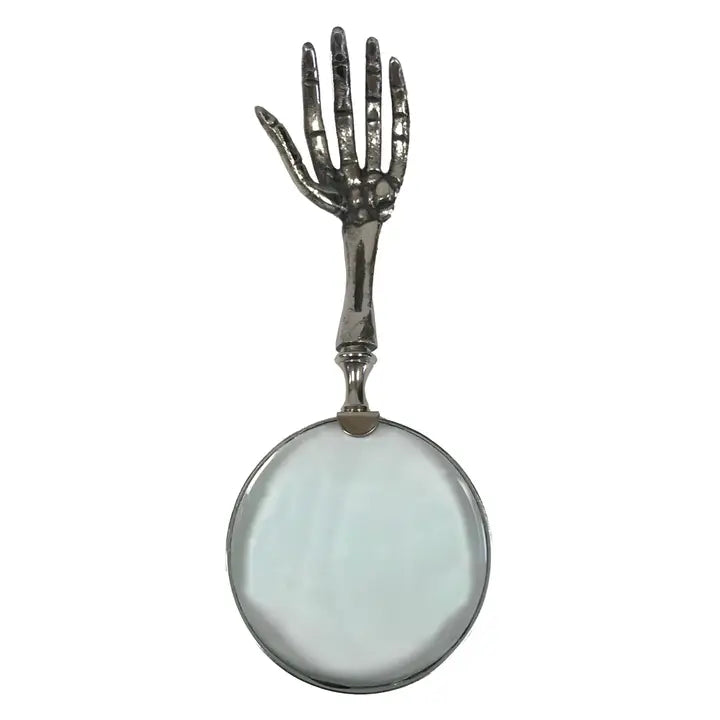 Skeleton Hand Nickel Magnifying Glass