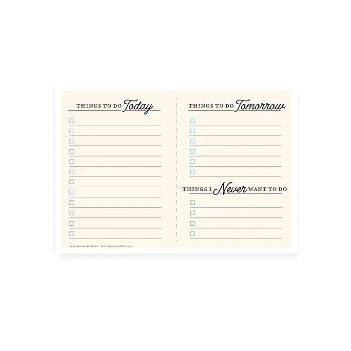 Things To Do Planner Notepad