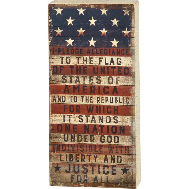 Pledge To the Flag Box Sign