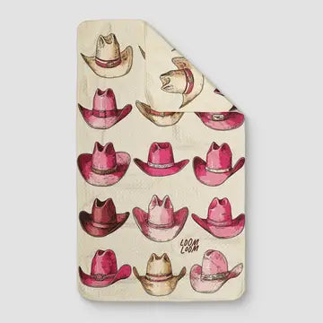 Pink Hats Tea Towel