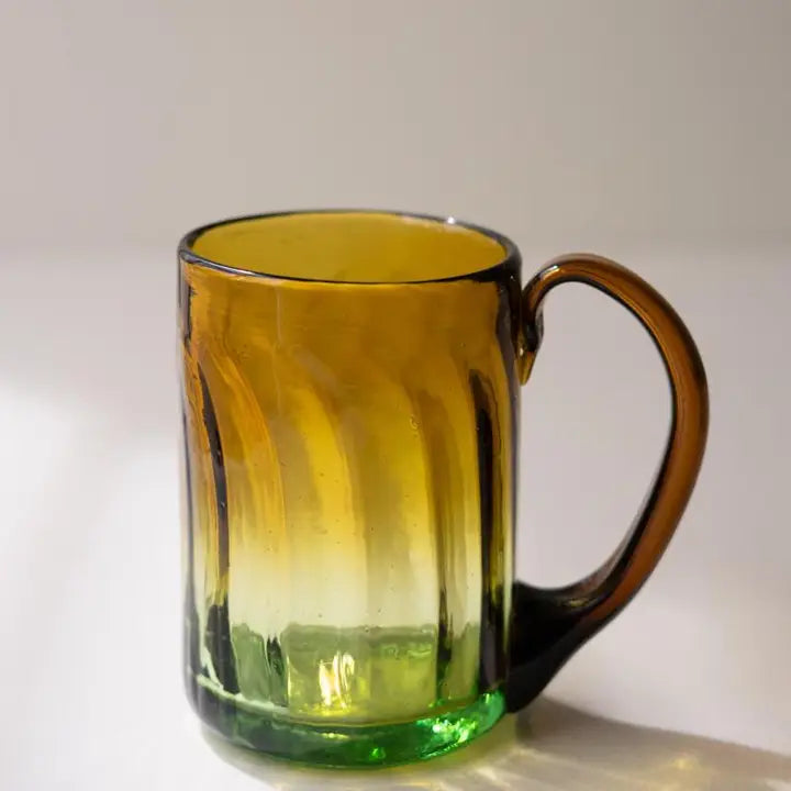 Recycled Fluted Amber Glass Mug
