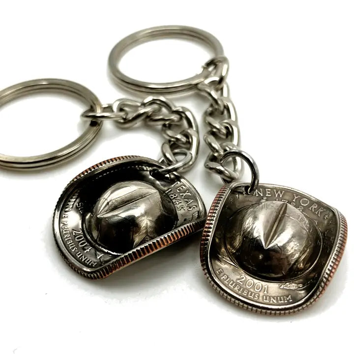 Cowboy Hat Texas Quarter Keychain