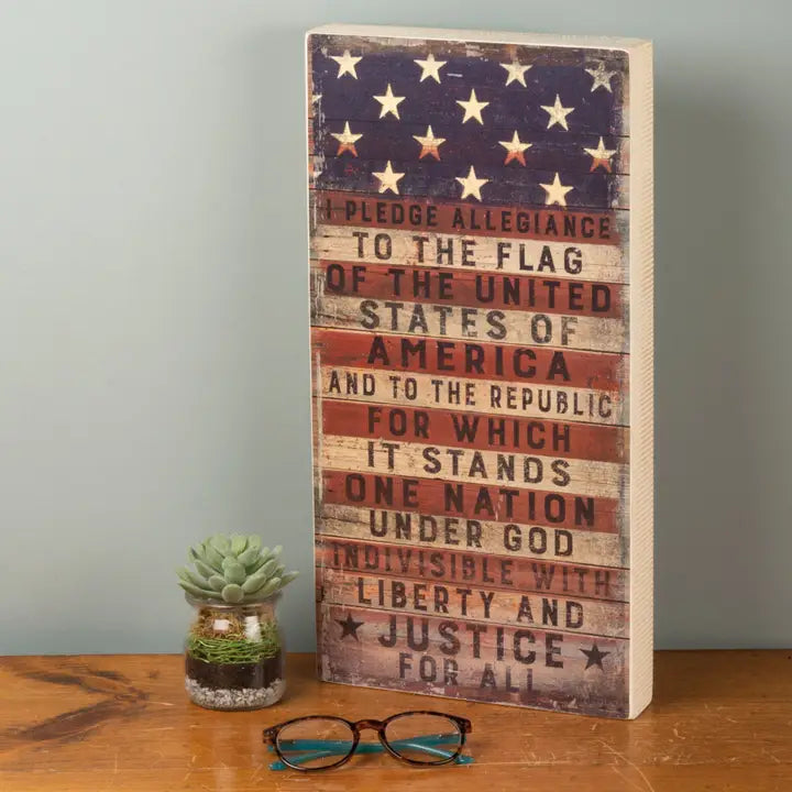 Pledge To the Flag Box Sign