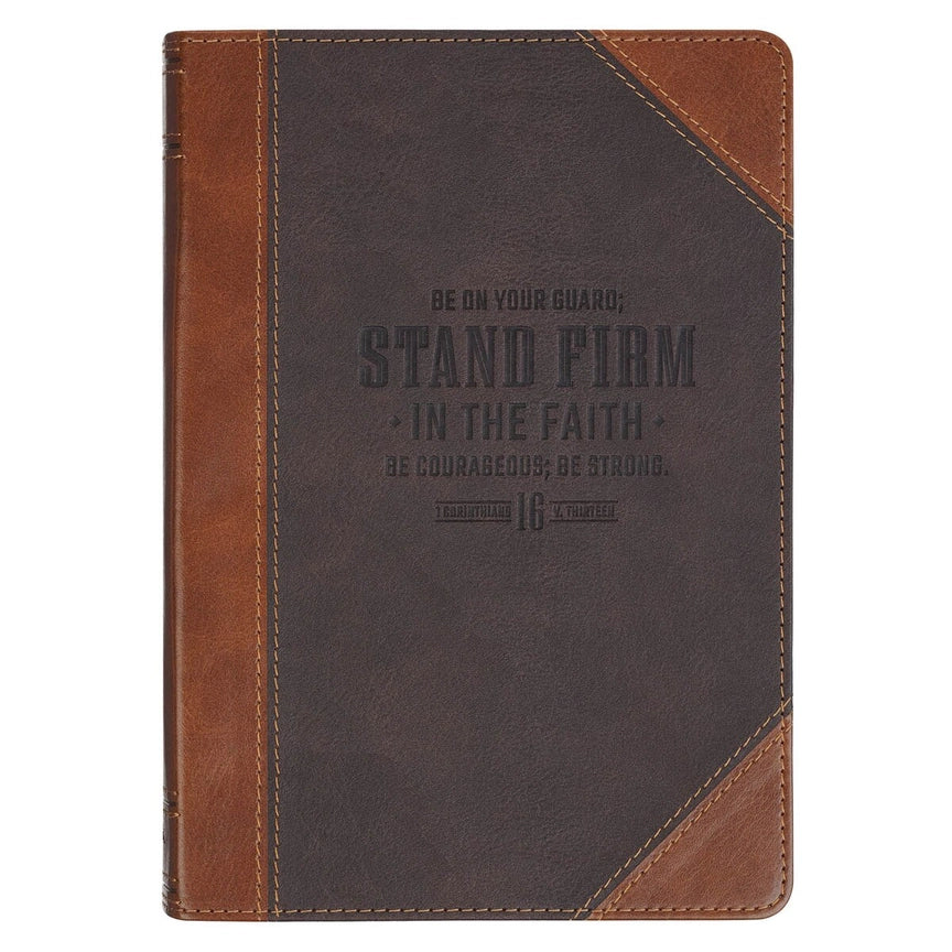 Two-Tone Brown Stand Firm 1 Cor. 16:13 Journal