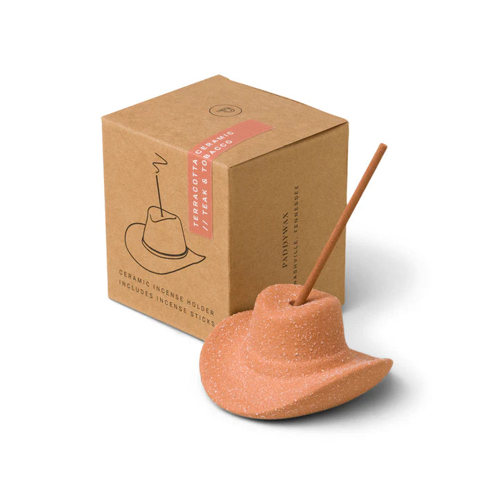 Cowboy Hat Incense Holder, Terracotta