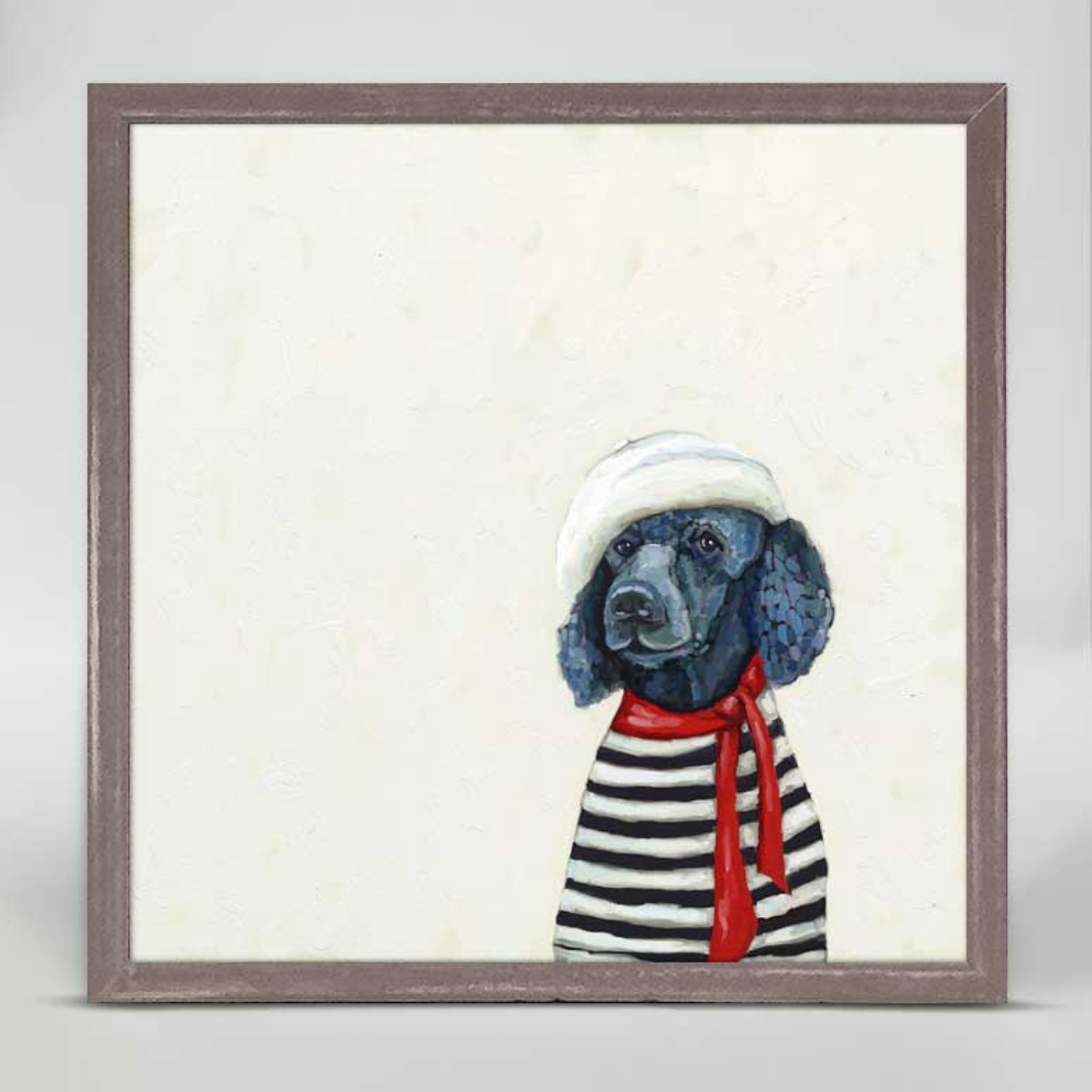 Parisian Poodle Mini Framed Canvas