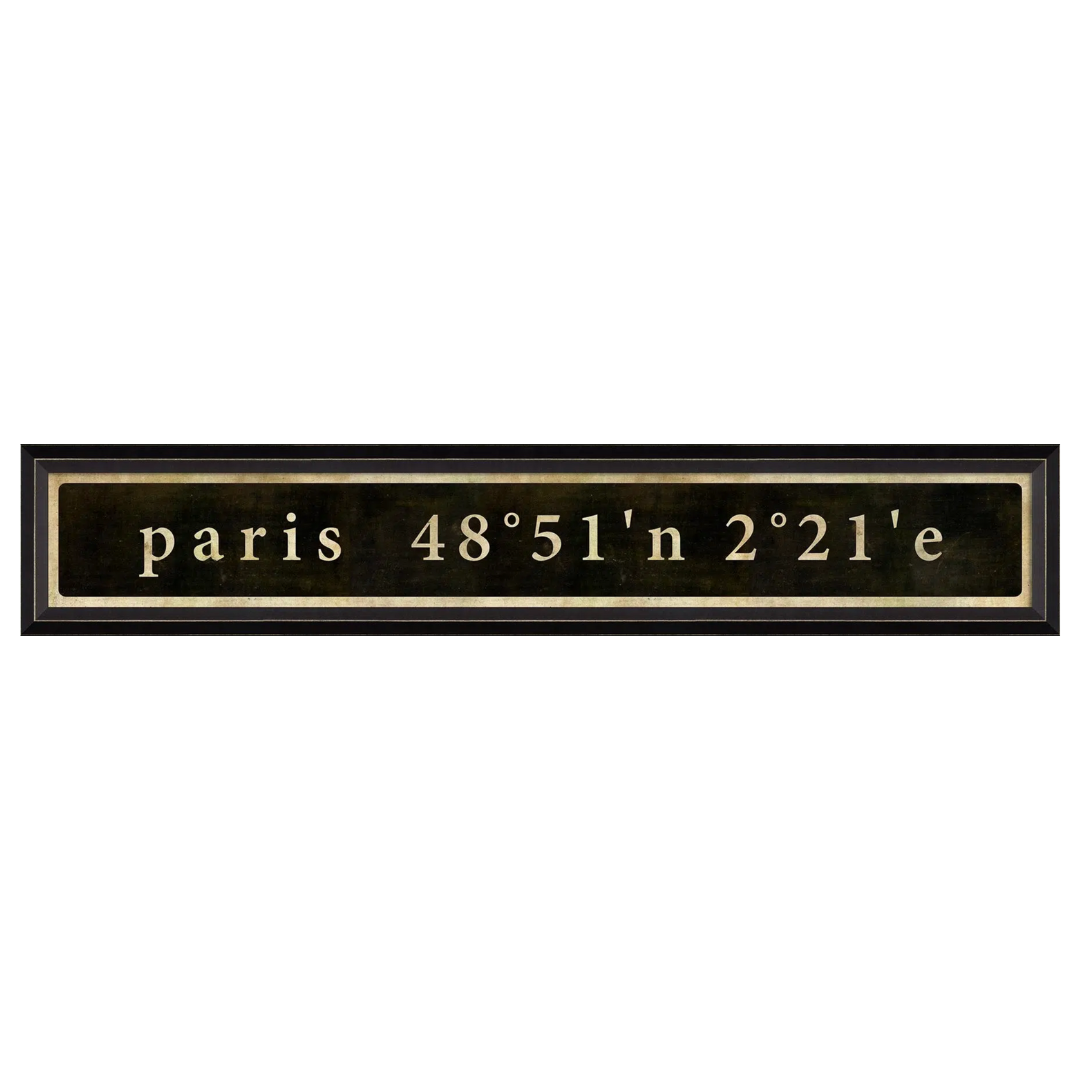 Paris Coordinate Sign
