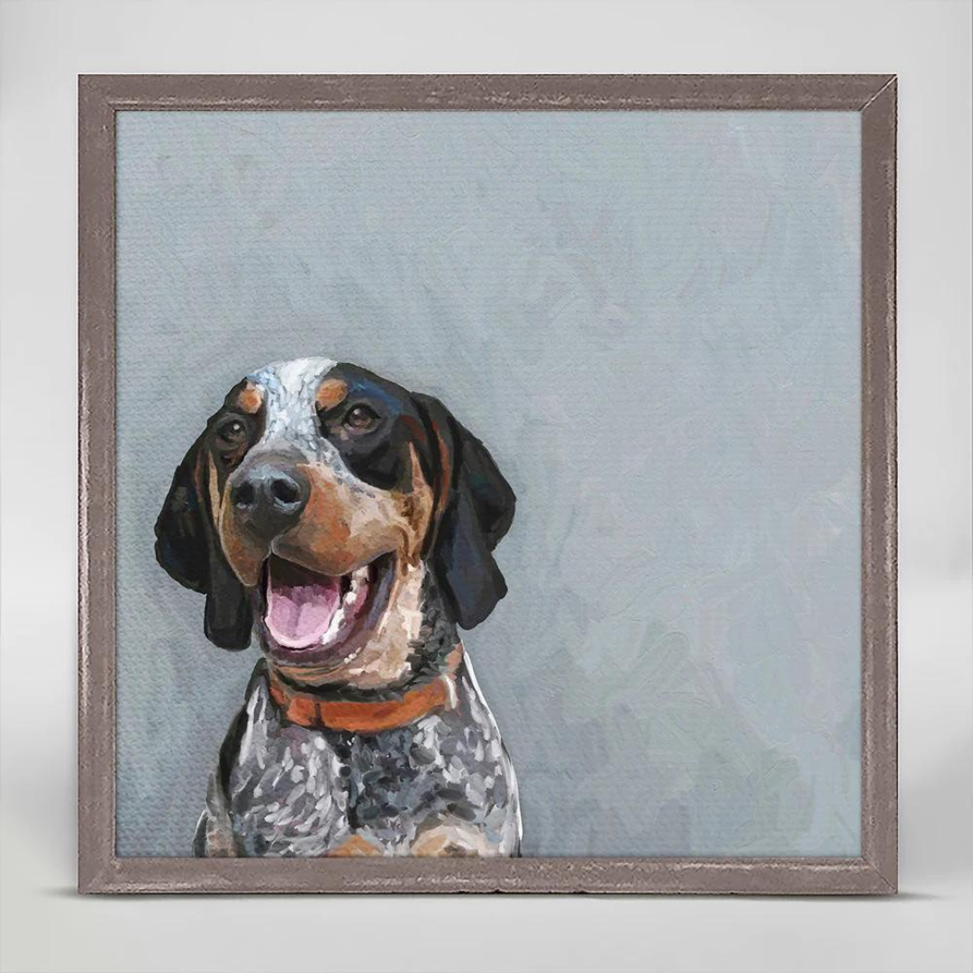 Bluetick Coonhound Mini Framed Canvas