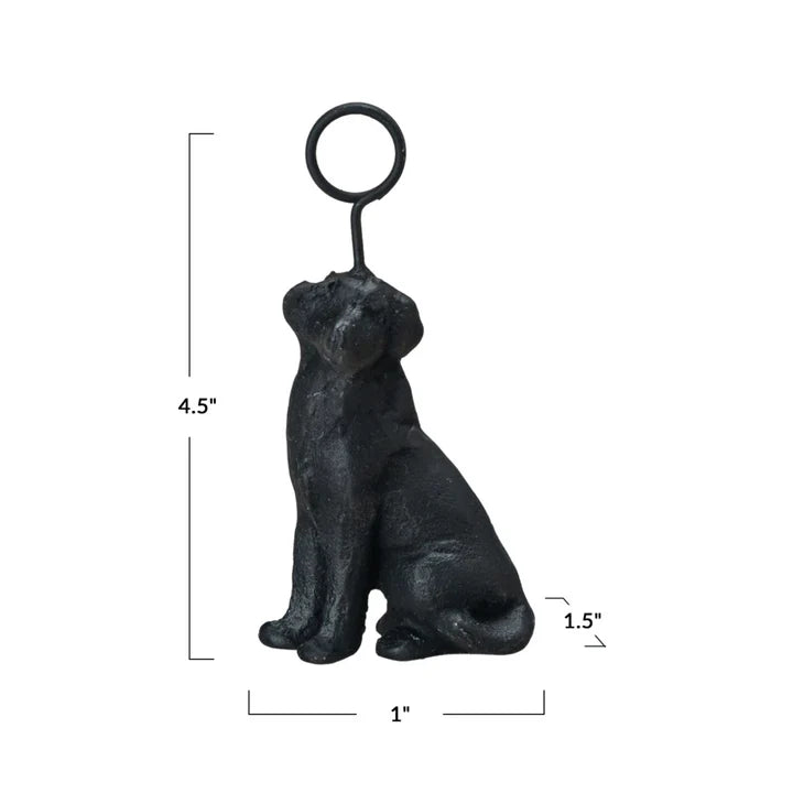 Cast Iron Lab Place Card/Photo Holder