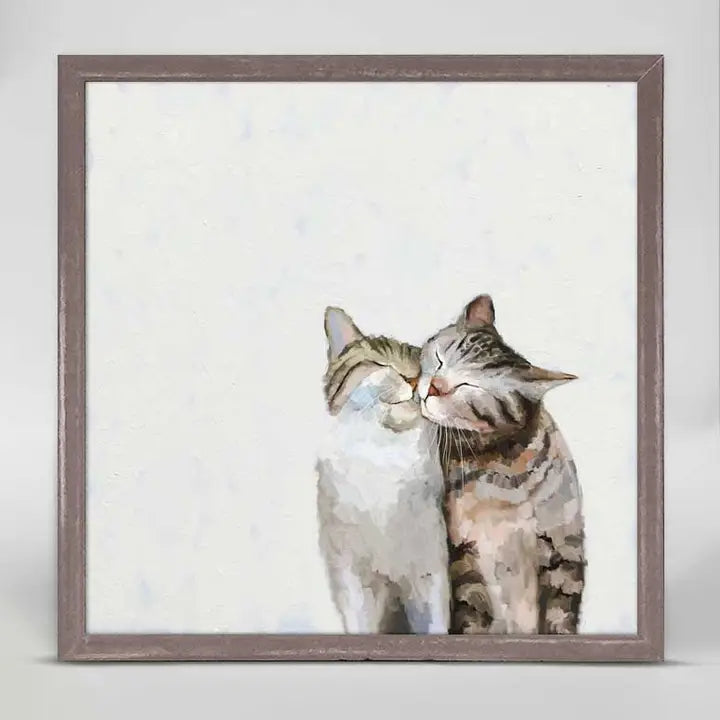 Cat Pair Mini Framed Canvas