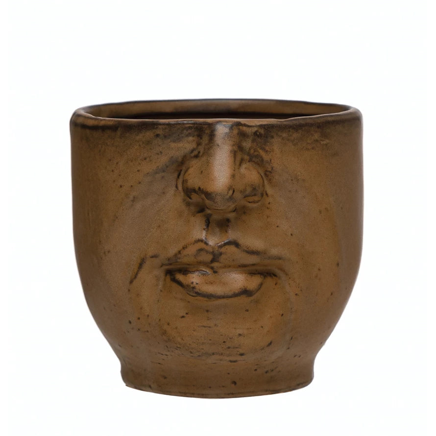 Stoneware Planter w/ Face