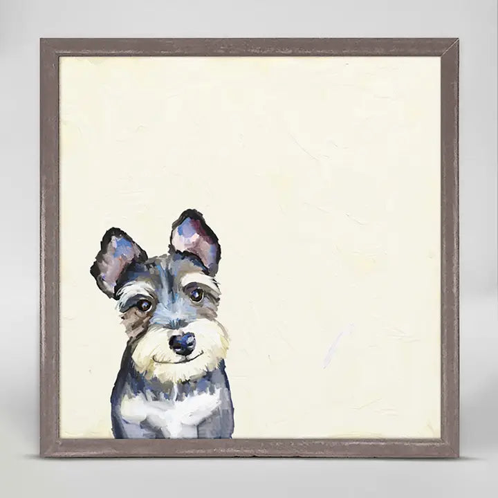 Schnauzer Mini Framed Canvas