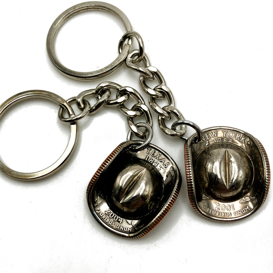 Cowboy Hat Texas Quarter Keychain