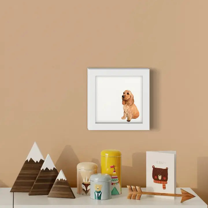 Blonde Cocker Spaniel Happy Square