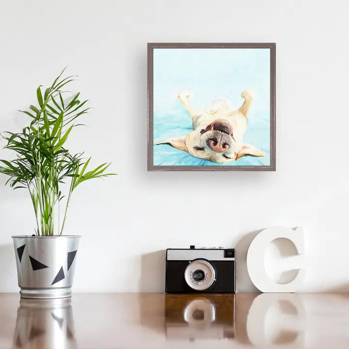 Yellow Lab Dreams Mini Framed Canvas