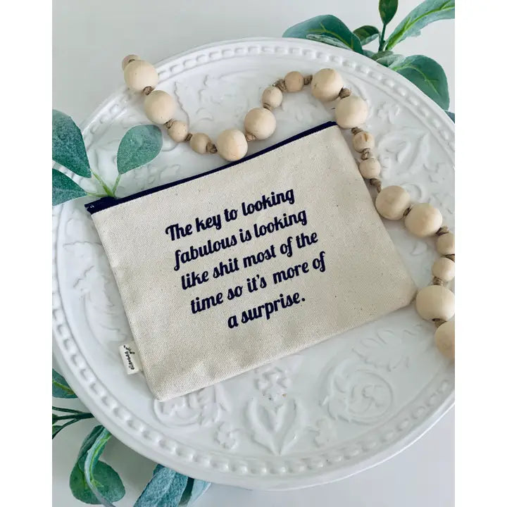The Key to Looking Fabulous Zipper Pouch