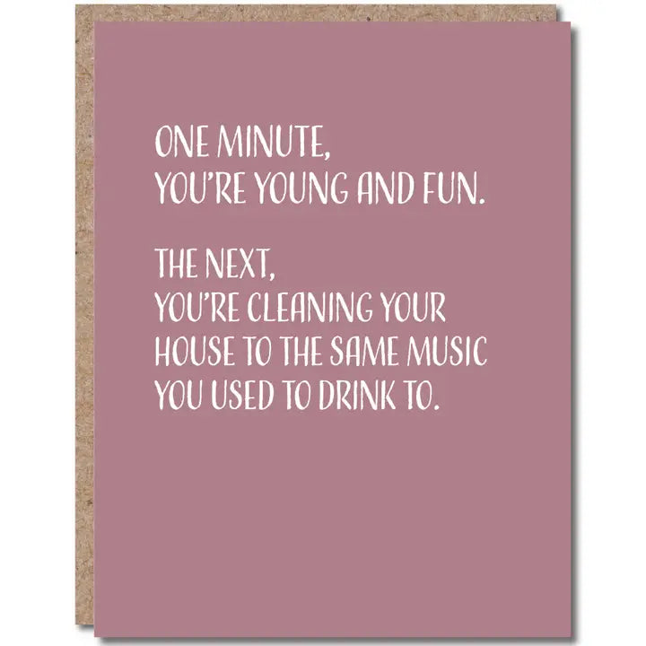 One Minute....Cleaning House Card