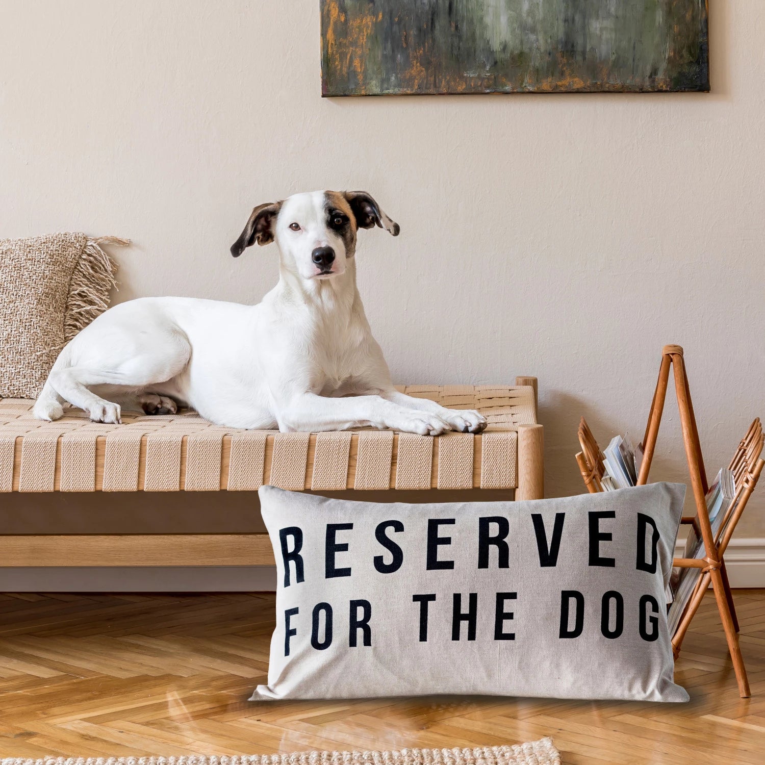 Reserved For The Dog Cotton Lumbar Pillow