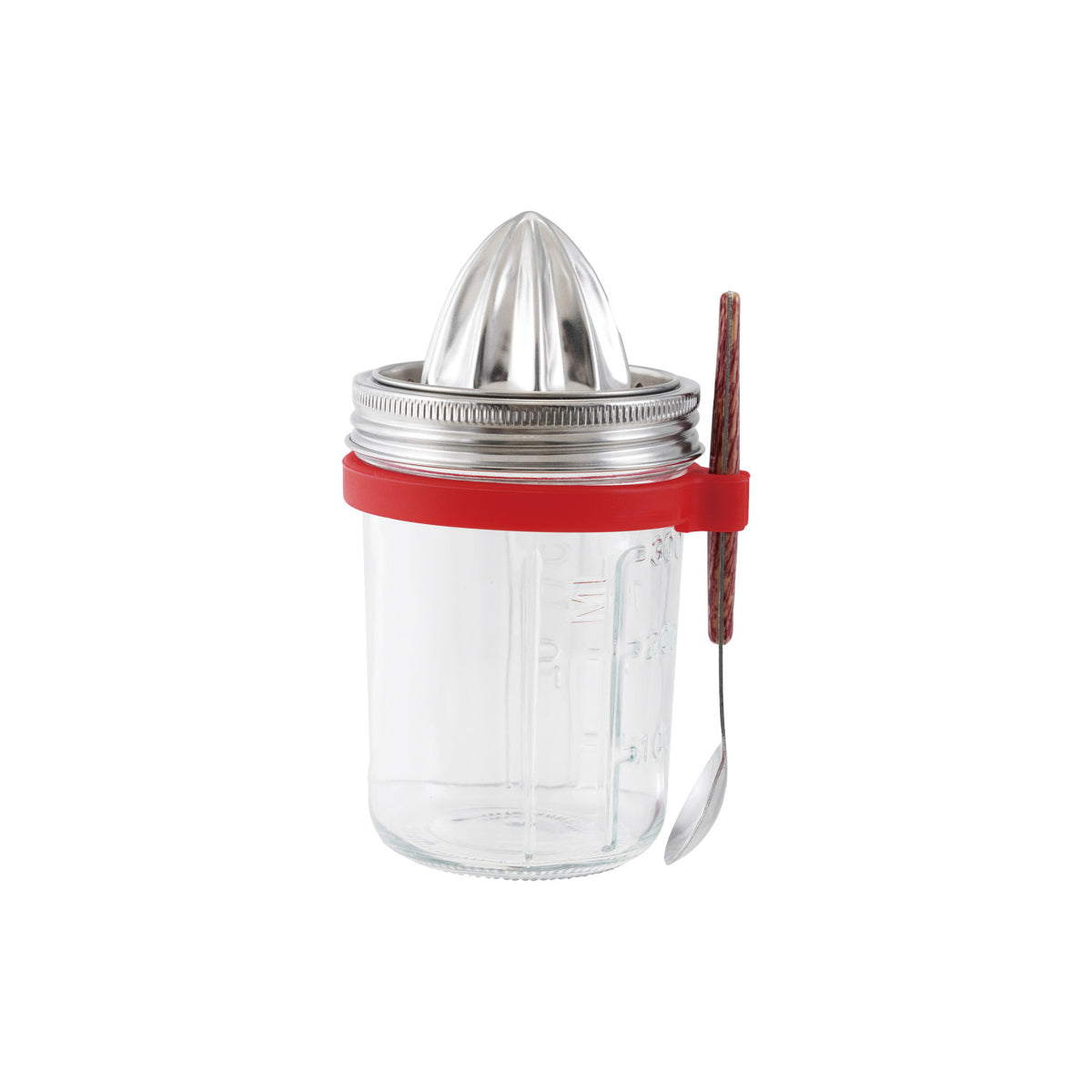 Jar w/ Juicer, Spoon & Silicone Ring Spoon Holder