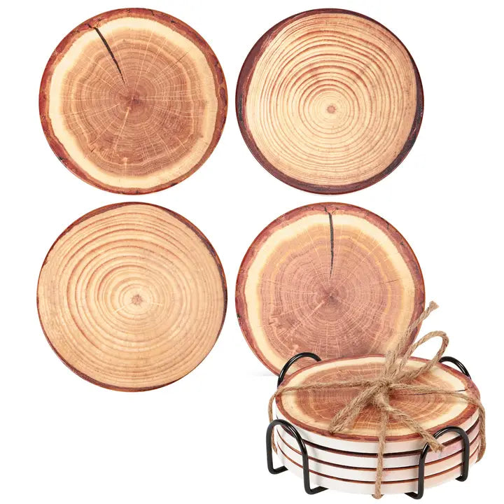 Tree Slice Coaster Set