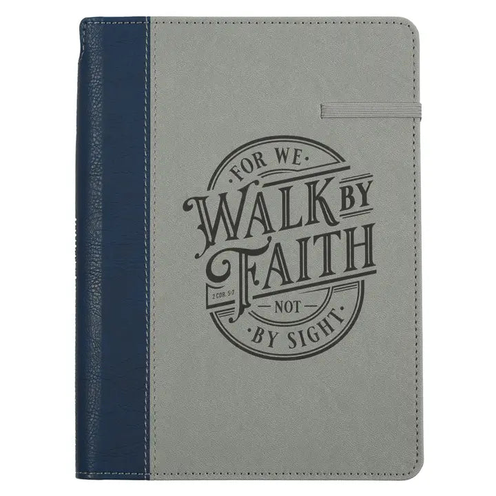 Walk By Faith 2 Cor 5:7 Journal w/ Elastic & Pen Holder