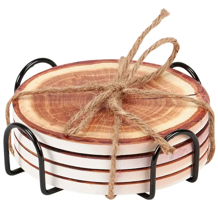 Tree Slice Coaster Set