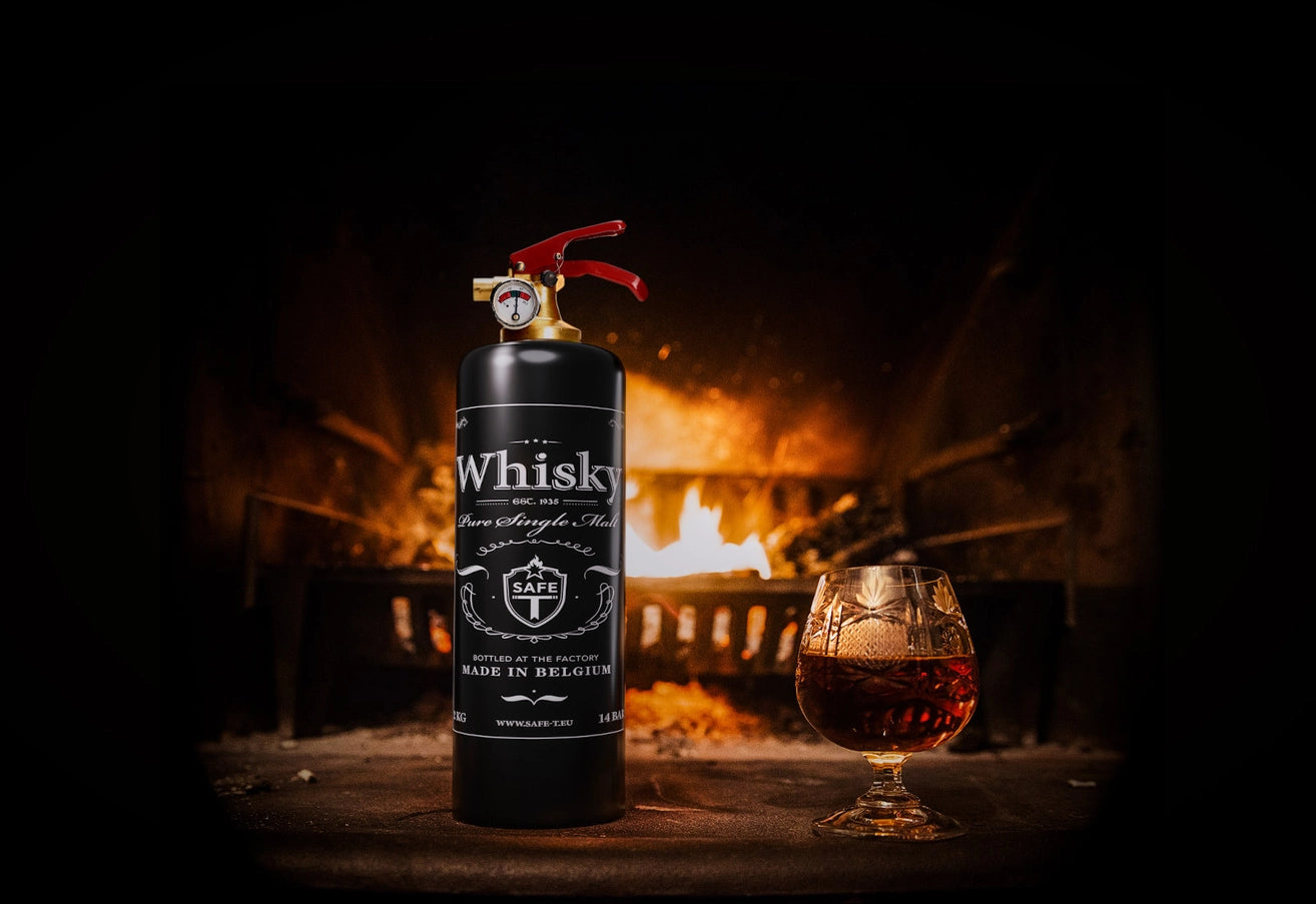 Black Whisky Design Fire Extinguisher