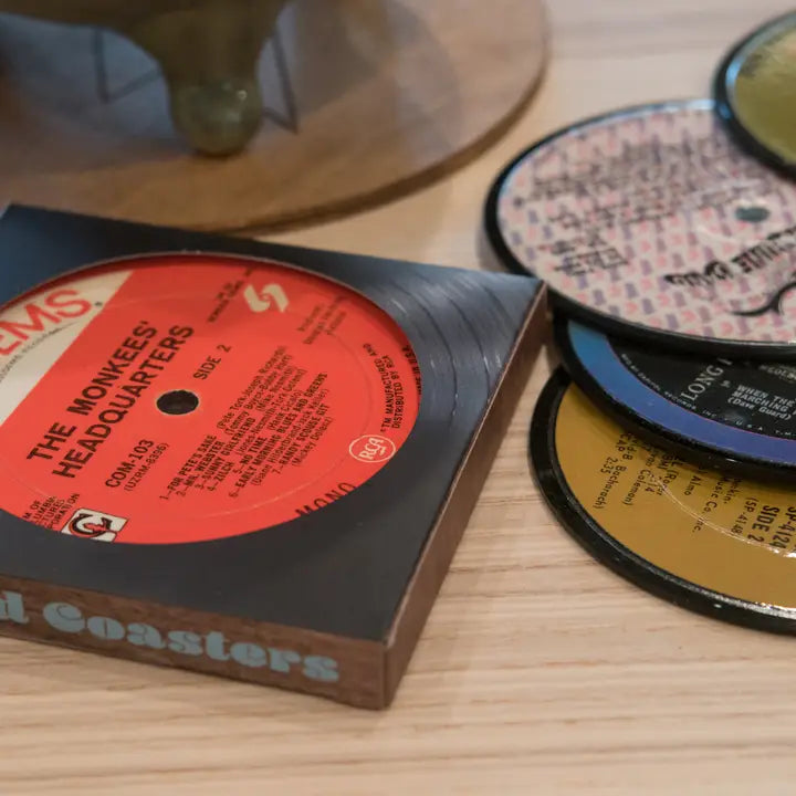 Vinyl Record Label Coasters Set of 6