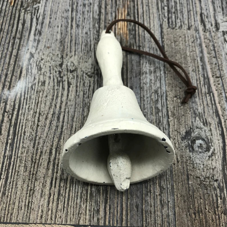 Antique White Cast Iron Bell