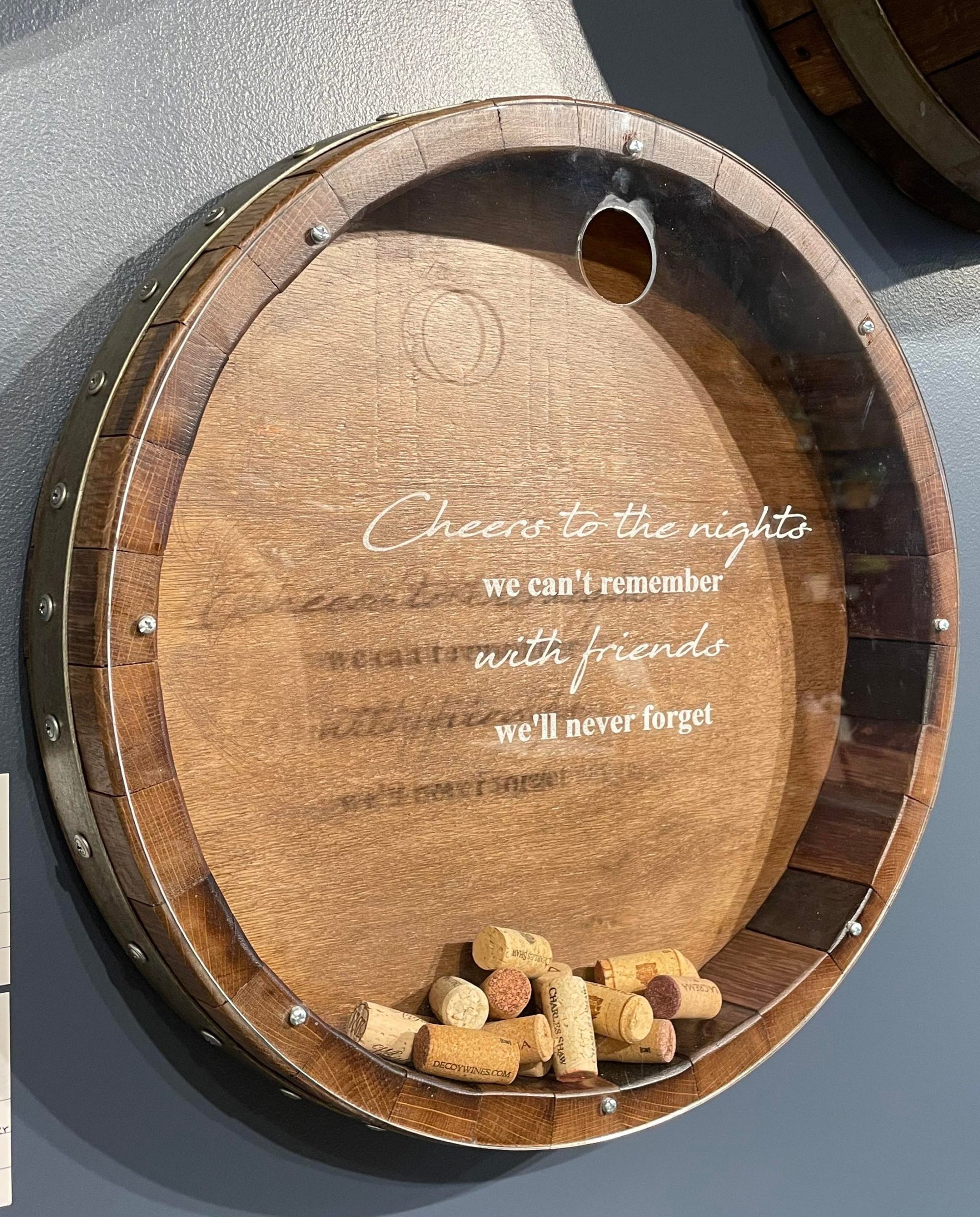 Wine Barrel Cork Collector Display