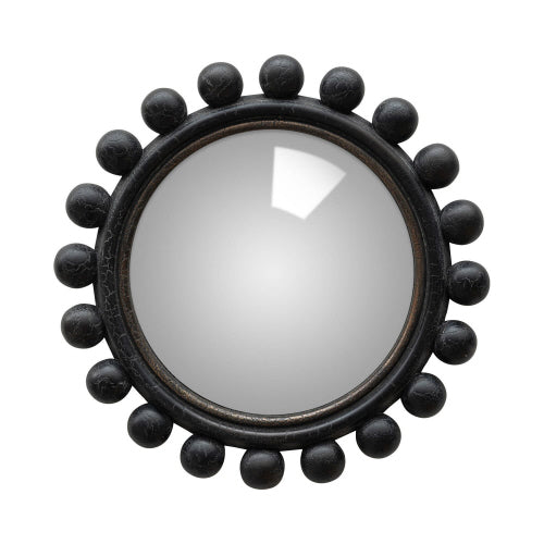 Convex Mirror Crackled Black w/ Balls