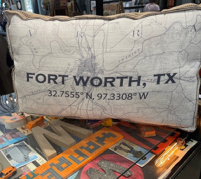 Fort Worth Coordinates Pillow