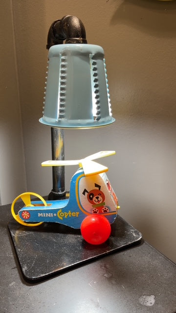 1960's Helicopter Toy Lamp