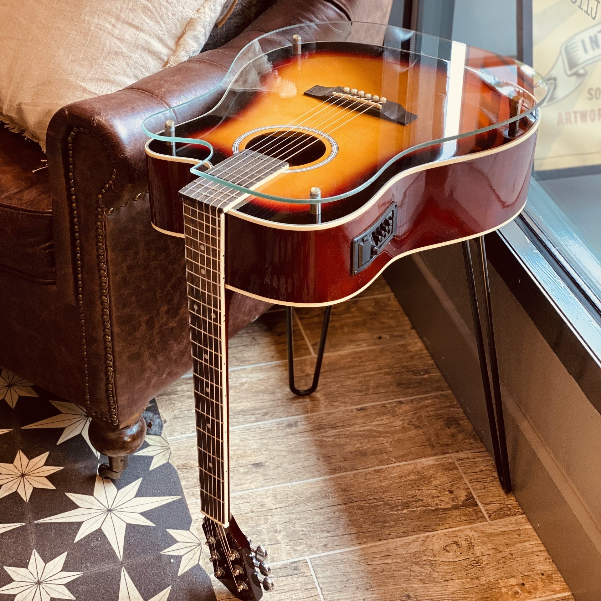 Sunburst Acoustic Guitar Table